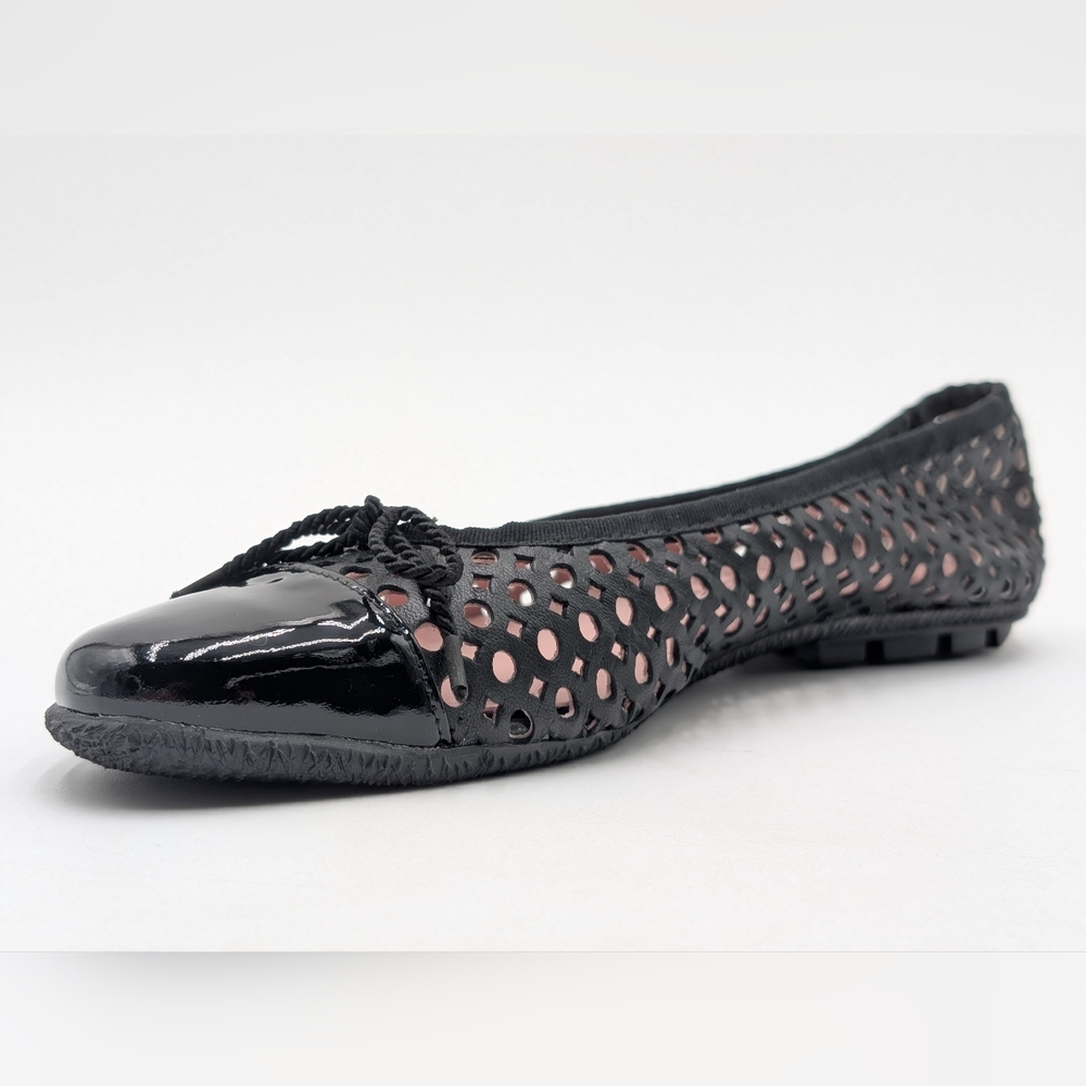 Paul Mayers Attitudes Ballet Flats Sz 8B Black Patent & Mesh Leather Women Shoes - Picture 6 of 17